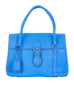 Selleria Linda Shoulder Bag, Leather, Blue, 1974751, LT